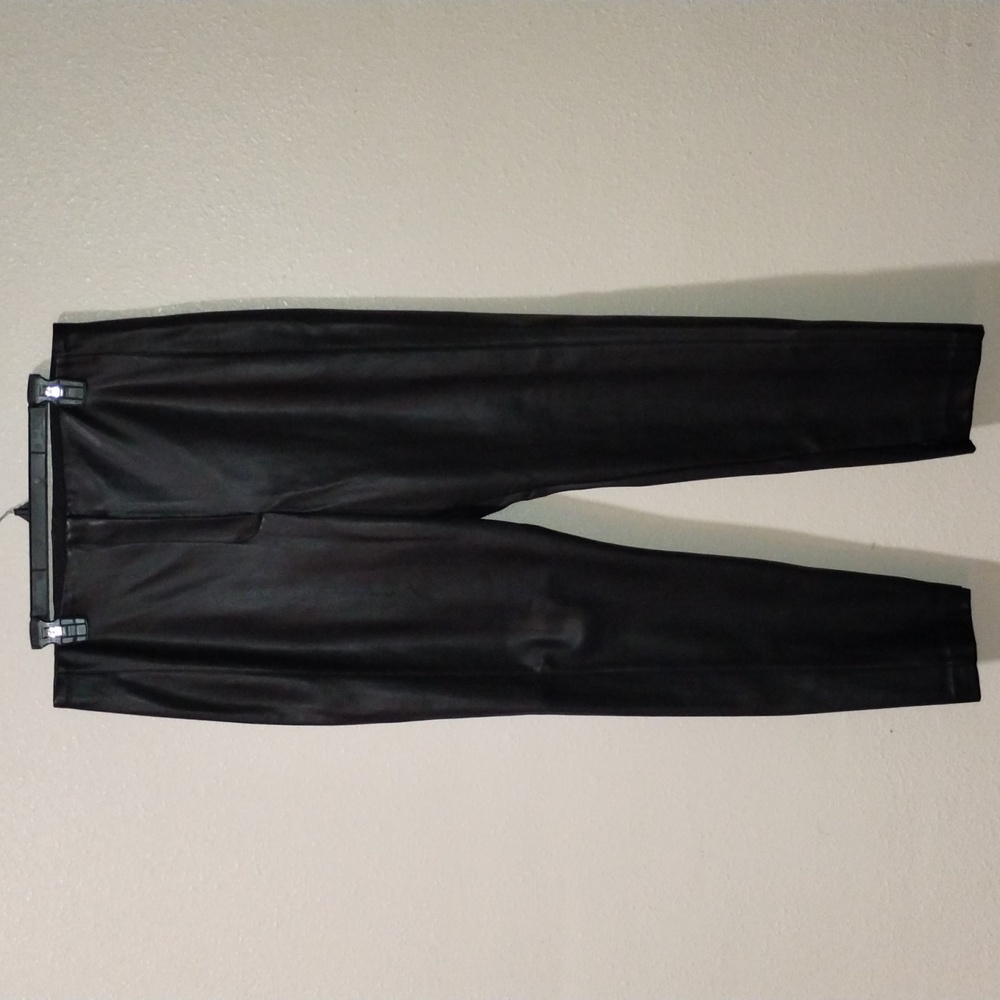 Anne Taylor Loft size 14 black soft lined imitation leather pants